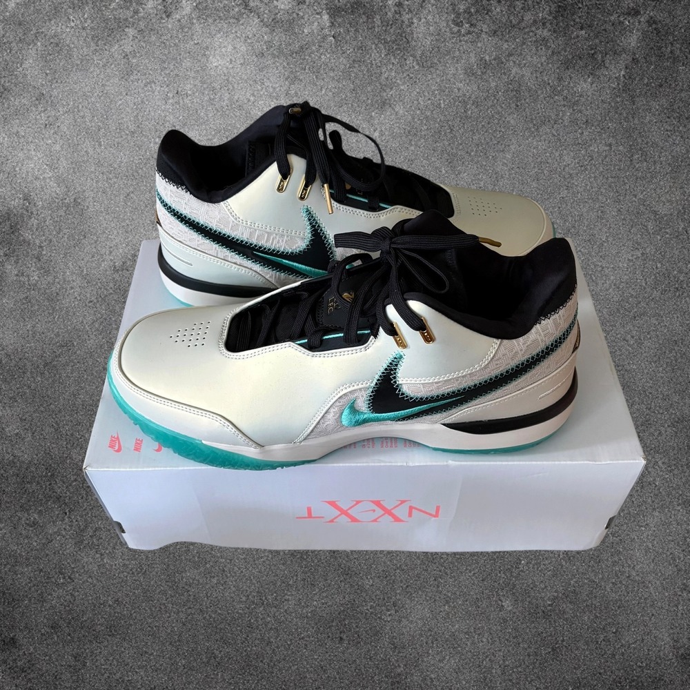 Nike LeBron NXXT Gen AMPD Basketball Shoes Mens 12 Sea Glass Black FJ1566-101
